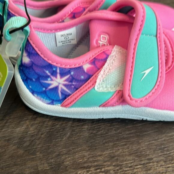 Speedo Toddler (9-10) Printed Shore Explore Mermaid Scale Aqua Sock Water Shoe - Picture 8 of 13